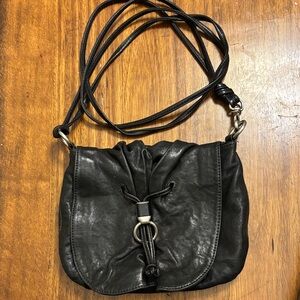 Cole Haan Liquid Shine Black Leather Crossbody Bag